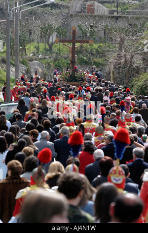 Processione di Pasqua San fratello della Provincia di Messina Sicilia Italia Foto Stock