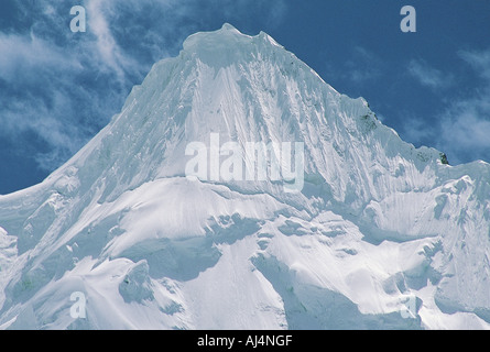 La parete del ghiacciaio vicino Gondogoro Pass, Karakurum montagne Himalaya, Pakistan. Foto Stock