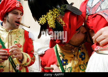 I Giudei Judaean festa durante la Settimana Santa San fratello della Provincia di Messina Sicilia Italia Foto Stock