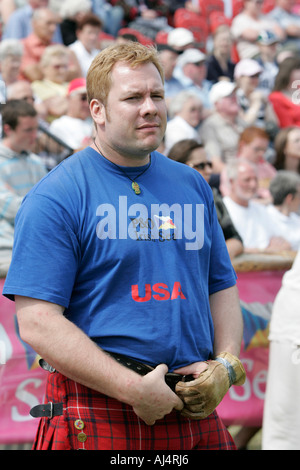 David Barron da New York City a Glenarm Castle International Highland Games Foto Stock