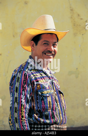 L'uomo con il cappello in Guatemala Foto Stock