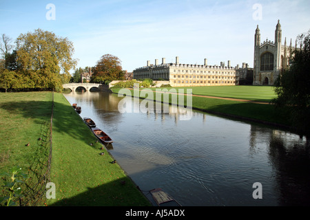 Kings College Chapel e Clare College di Cambridge, dal dorso Foto Stock