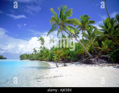 Un piede di isola in isola di Aitutaki Lagoon è parte delle Isole Cook arcipelago nel Pacifico del Sud Foto Stock