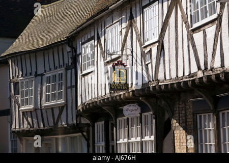 Regno Unito Sandwich Kent Strand Street i tessitori storico legname medievale incorniciata rifugiato tessitori fiamminghi case Foto Stock