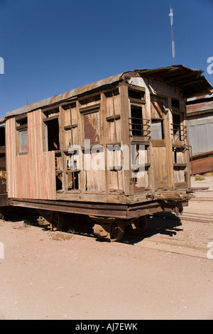 L'ultimo treno derubato da Butch Cassidy e Sundance Kid nella vecchia città mineraria di Pulacayo, Bolivia Foto Stock