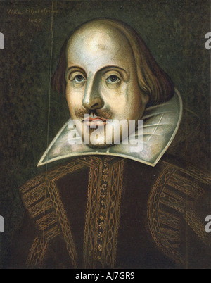 William Shakespeare, drammaturgo inglese, 1609. Artista: sconosciuto Foto Stock