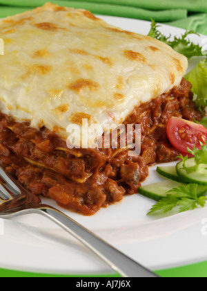 Close up di lasagna di carne bovina Foto Stock