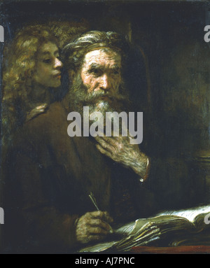 'St Matteo Evangelista", 1661. Artista: Harmensz Rembrandt van Rijn Foto Stock