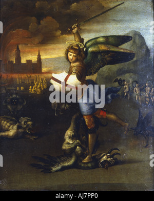 'St Michele Arcangelo', c1503-1504. Artista: Raffaello Foto Stock