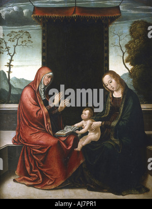 'St Anne, la Vergine e il bambino', c1520-1565. Artista: Juan de Borgona Giovani Foto Stock