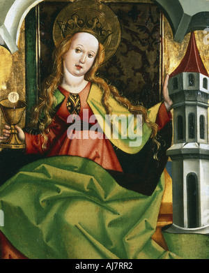 'Saint Barbara', C1495-c1519. Artista: Cerchio di Jan Polak Foto Stock