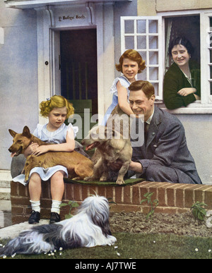 La famiglia reale a Windsor, 1930s. Artista: sconosciuto Foto Stock