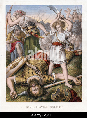 David che uccide Golia, c1860. Artista: sconosciuto Foto Stock