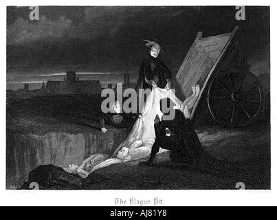 "La Peste Pit", 1855. Artista: John Franklin Foto Stock