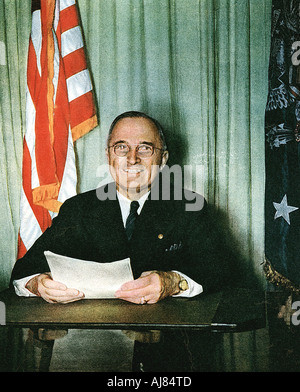 Harry S Truman, 33a Presidente degli Stati Uniti, 1945-1953. Artista: sconosciuto Foto Stock