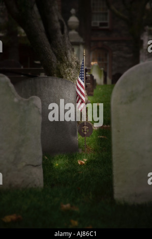 1700 lapidi nella chiesa di San Paolo nel cimitero di fronte al Ground Zero sito New York NY Foto Stock