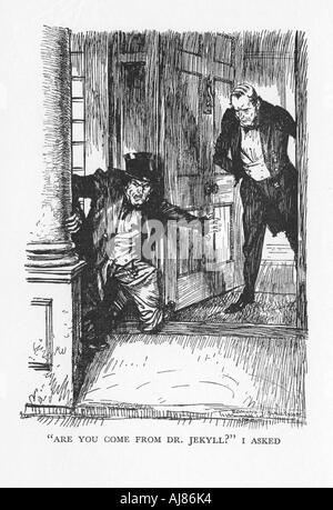 Scena da Lo strano caso del dottor Jekyll e Mr Hyde di Robert Louis Stevenson, 1927. Artista: Edmund Joseph Sullivan Foto Stock