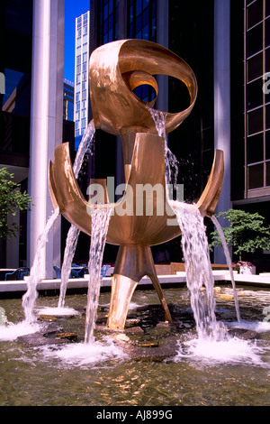 La moderna fontana scultura a Bentall Centre, Vancouver, BC, British Columbia, Canada Foto Stock