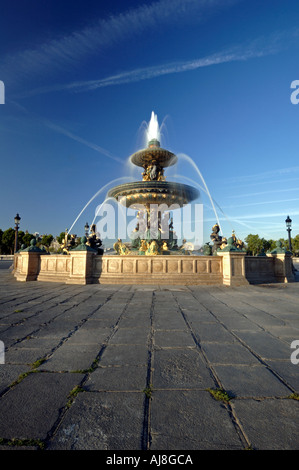 Place de la Concorde fontana, Parigi, Francia, Europa Foto Stock