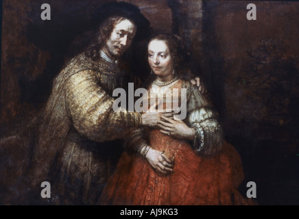 "La sposa ebraica', (l'amorevole giovane), 1667. Artista: Harmensz Rembrandt van Rijn Foto Stock