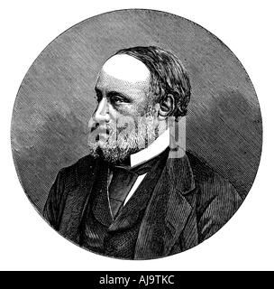 James Prescott Joule, fisico inglese, 1876. Artista: sconosciuto Foto Stock