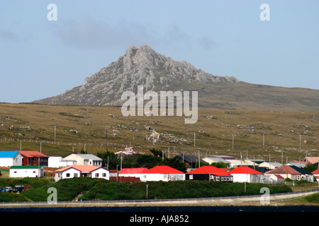 Goose hill Stanley Isole Falkland scena di pesanti combattimenti durante la guerra delle Falkland Foto Stock