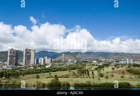 Campo da Golf di Ala Wai, Honolulu Oahu, Hawaii Foto Stock