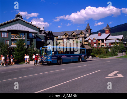 Bus di transito e alloggio in All-Season Località di Whistler della Columbia britannica in Canada Foto Stock