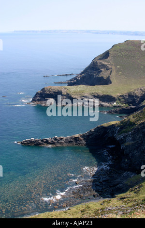 Guardando a Nord dal punto Pencannow Crackington Haven Cornovaglia Foto Stock