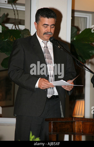 Amir Peretz leader dei laburisti israeliani Giugno 2006 attuale vice primo ministro e ministro della Difesa Foto Stock