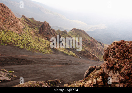 Valle del Bove sulle pendici meridionali del Monte Etna Foto Stock