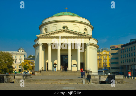 St Alexander chiesa tre croci piazza centrale di Varsavia Polonia UE Foto Stock