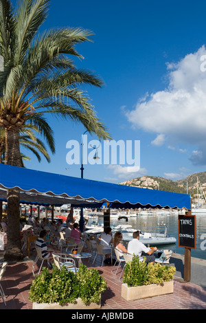 Ristorante sul mare a Puerto Andratx (porta d'Andratx), Mallorca, Spagna Foto Stock