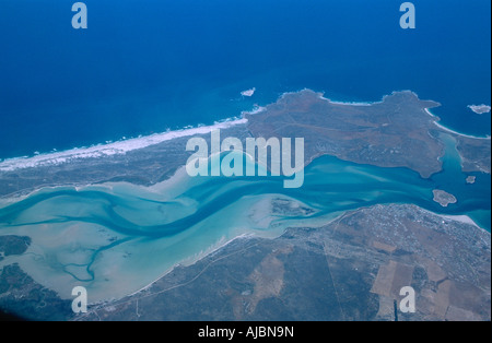 Una veduta aerea della laguna Langabaan Foto Stock