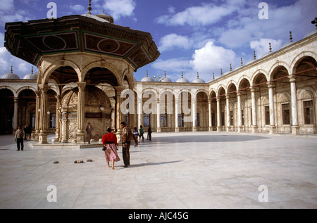 Cortile di alabastro, la Moschea di Mohammed Ali Foto Stock