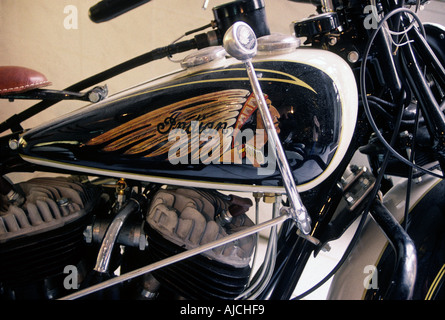 "Benzina ^serbatoio di ^classic ^American ^1930 ^1940s '^Indian ^motociclo', Berlino' Foto Stock