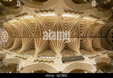 La Cattedrale di Exeter interno, Devon, Inghilterra, Regno Unito Foto Stock