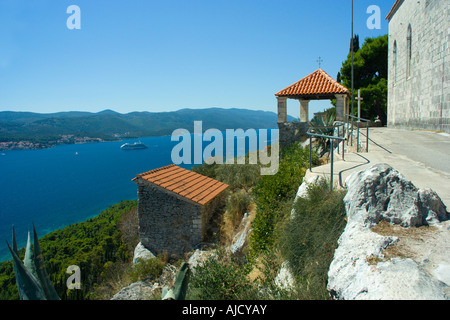 Canale Peljeski vista dal Monastero Francescano Croazia Foto Stock