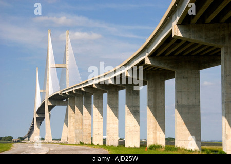 Il Sidney Lanier Bridge a Brunswick Georgia Foto Stock