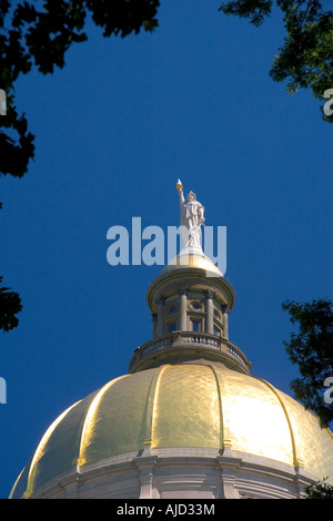 La foglia oro cupola e perdere la libertà in cima alla Georgia State Capitol Building in Atlanta Foto Stock