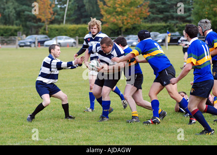 Il Rugby a livello di club, Leamington Spa Warwickshire, Inghilterra, Regno Unito Foto Stock