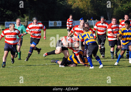 Il Rugby a livello di club, Leamington Spa Warwickshire, Inghilterra, Regno Unito Foto Stock