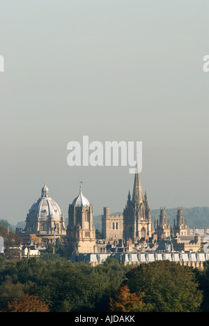 Oxford Spires visto da sud Hinksey, Oxfordshire, England, Regno Unito Foto Stock