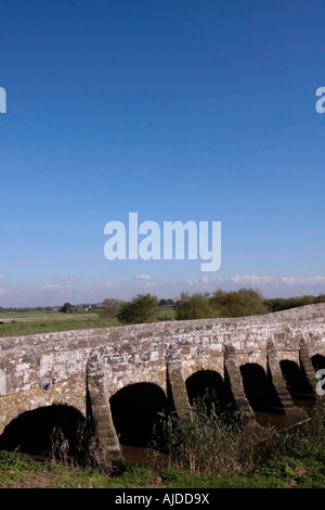 Greatham ponte sopra il fiume Arun, vicino Coldwaltham, West Sussex. Bridge è debole e si è rafforzata nel centro. Foto Stock