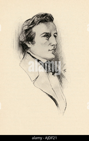 Frédéric François Chopin, 1810 -1849. Compositore polacco ed eccellente pianista Foto Stock