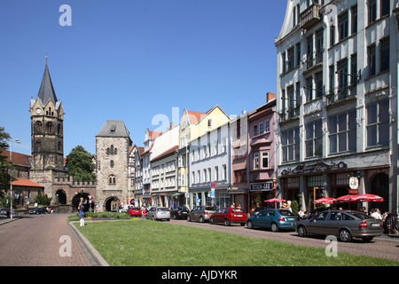 Turingia Turingia Eisenach Nikolaitor Stadttor City Gate Città Stadt Tor Nikolai Nicolai Foto Stock