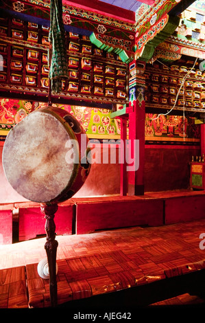 Il Nepal Asia Annapurna Trek Marpha villaggio monastero buddista Foto Stock