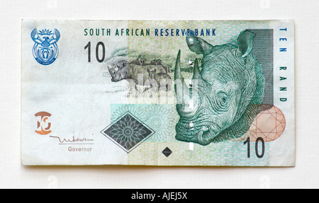 Sud Africa 10 Rand nota banca Foto Stock