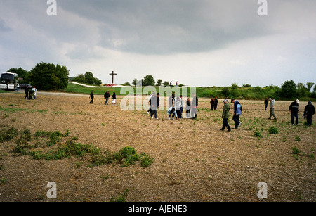 WW1 1914 1918 la prima guerra mondiale la BOISSELLE Lochnagar Crater SULLE SOMME 1ST di luglio 1916 miniera Foto Stock