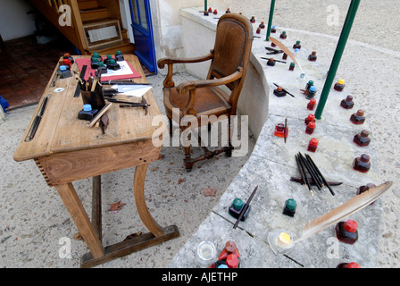 La scrittura di display di centro, Montmorillon, Vienne, in Francia. Foto Stock